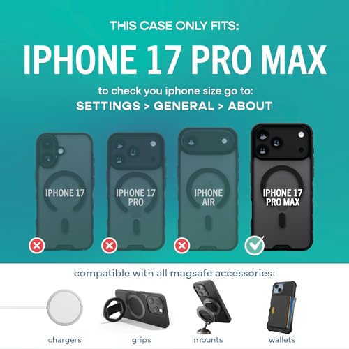 Image of Smartish iPhone 17 Pro Max MagSafe Clear Case - Gripmunk Magnetic Slim Case [Lightweight + Protective] Anti-Yellowing Thin Grip Clear Cover for Apple iPhone 17 Pro Max - Clearly Black