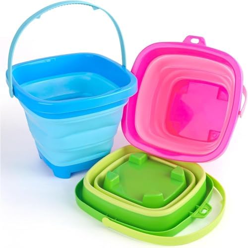 SHINDEL Collapsible Bucket for Kids,3 Pcs, Multicolor