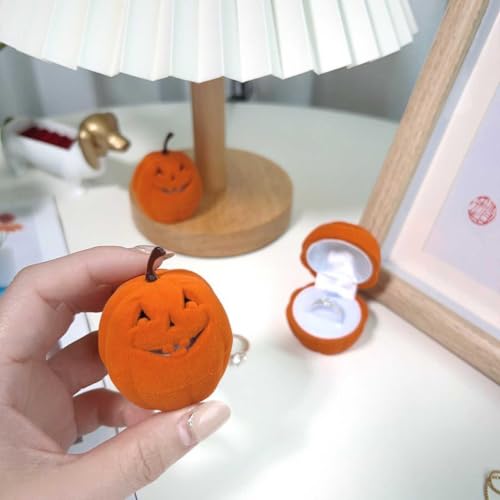 Halloween Pumpkin Shaped Single Ring Box, Mini...