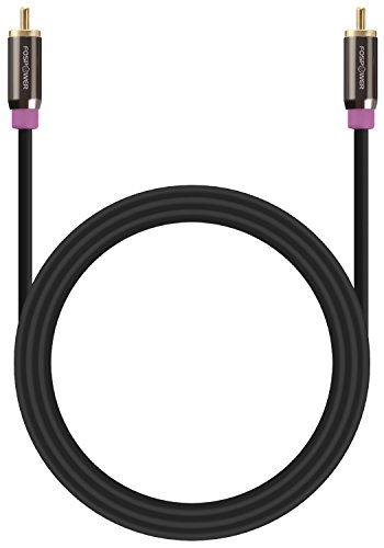 FosPower Subwoofer Cable (10 FT) RCA to RCA Audio Stereo Cable, Male to Male - Dual Shielded Cord | 24K Gold Plated Connector | Corrosion Resistant | Clean Sounding Signal
