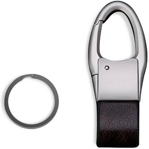 Miniatura 2 de Llavero de cuero para automóvil con clip de mosquetón con 1 llavero de ganchos, soporte para bolso, cinturón, llavero, llavero, regalo resistente