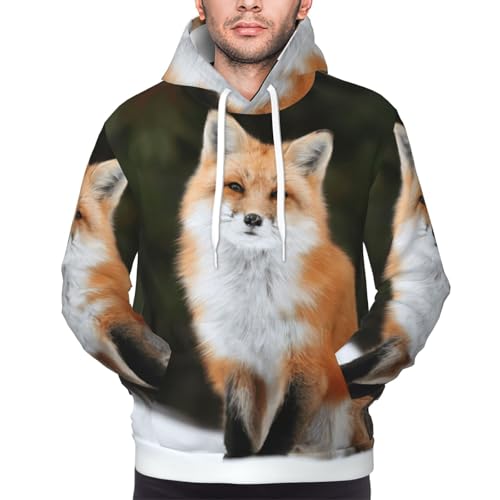Sweat à capuche homme renard pull manches longues confortable mode décontractée - 3