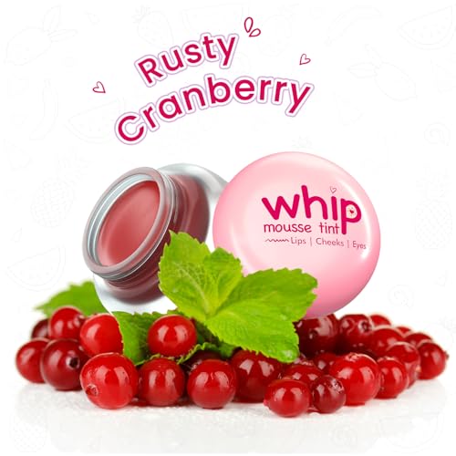 Image of Glam21 Whip Mousse Tint 3-in-1 | Lip, Cheek & Eye Tint | Vitamin E, Jojoba Oil & Shea Butter | Waterproof, Long-Lasting, Highly Pigmented | Lightweight Travel-Friendly Makeup | 4gm Each | Combo Pack Of 2 (Cherry Red&Rusty Cranberry)