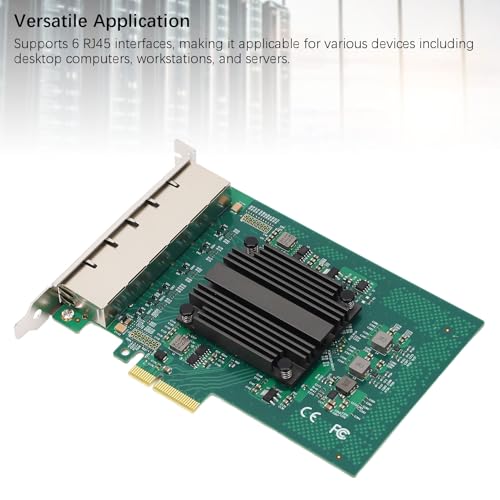 Tarjeta de red Gigabit PCIe con 6 puertos RJ45 Ethernet y chip I350 para PC de escritorio, compatible con Windows 7, 8, 8.1, 10, Server 2012, 2008, 2016, Freebsd, VMWare ESXi miniatura 3