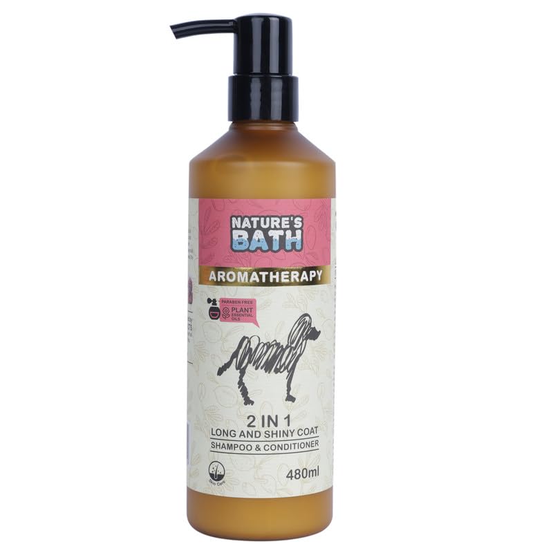 Natures Bath 2 in 1 Shampoo and Conditioner Aromatherapy | Long and Shiny Dog Shampoo and Conditioner for Pomeranian, Shihtzu Puppy, Rottweiler, German Shepherd, Labrador & Golden (480 ml) (B0C9V2R8YC) Amazon Price History, Amazon Price Tracker
