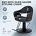 Buy-Rite Cleo Salon Chair for Professional Salons & Barbershops, Vinyl Upholstery, Seamless Seat for Easy Cleaning, Premium Comfort, Heavy-Duty Frame, Round Base, YLG-376-STD