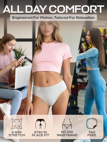 Image of Balanced Tech Moisture Wicking Underwear for Women, Seamless Workout Hipster Brief Bikini Panties