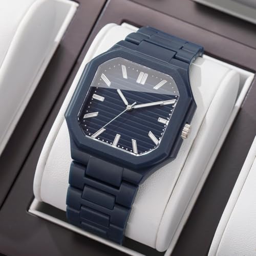 Image of Shocknshop Minimalist Creative Square Analog Casual Plastic Chain Strap Wrist Watch for Men Boys -WCH382