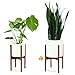 Fox & Fern Mid-Century Modern Plant Stand - Cherry - EXCLUDING 11" White Ceramic Planter Pot