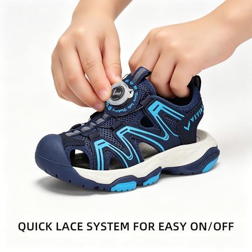 Image of Kids Sandals Boys Girls Wide Toe Box Closed-Toe Sport Shoes