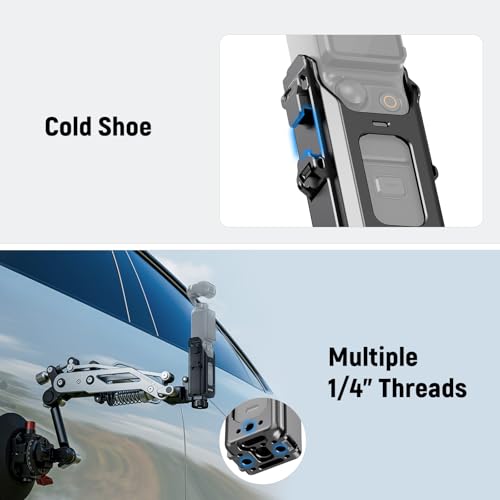 Image of NEEWER Pocket 3 Cage, All in One Aluminum Alloy Protective Video Rig Compatible with DJI Osmo Pocket 3 & Magnetic Mount Accessories, 1 /4 inch Threads Cold Shoe, Slots for Quick Release Side Handle, AC029