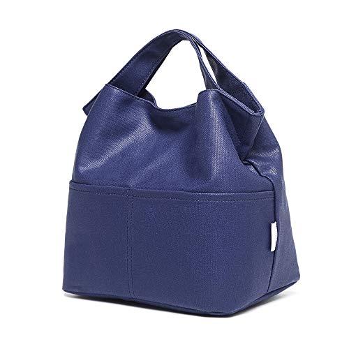 NOL Reusable Lunch Bag Fashion Top Hidden Handle Waterproof Oiled Cotton Handbag