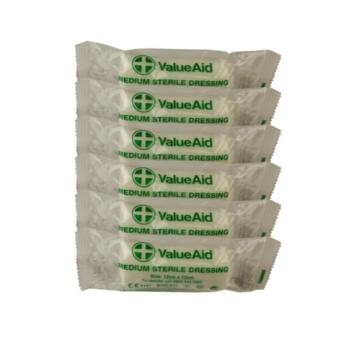 Value Aid Medium Sterile Dressing - 12cm x 12cm - Pack of 6