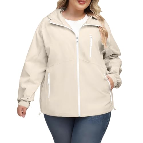 Chaqueta de lluvia para mujer cortavientos ligera con ajuste ajustado