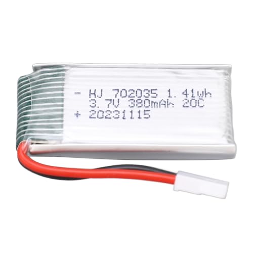 Dilwe 3.7V 380mAh 20C Drone Battery, RC Drone Lipo Battery with XH2.54 Plug 702035 RC Lipo for Accessory, Small, Dilwe1ns7e9ptzu