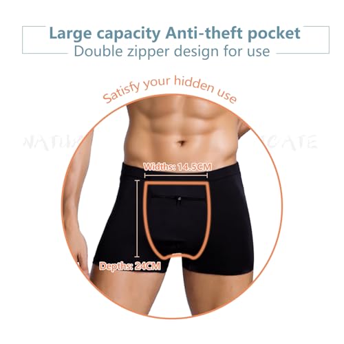 Stash Pocket Underwear for Men, Men's Boxer Briefs with a Secret Pocket.3