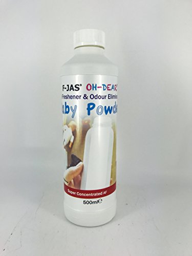 F-JAS ambientador y eliminador de olor (500 ml concentrado, 5L listo para usar), Baby Powder, 500ml Concentrated