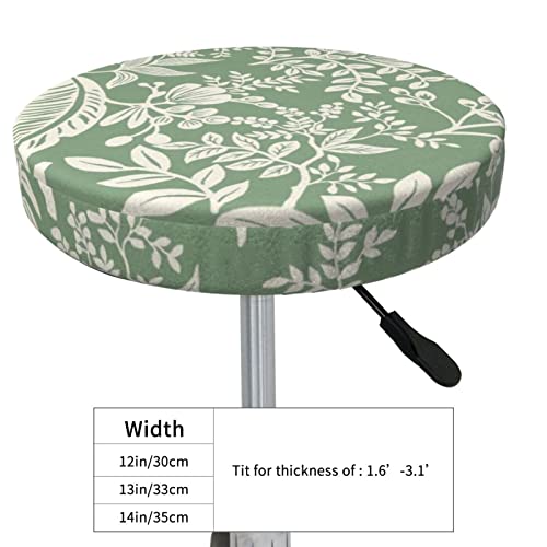Joskaa Bar Chair Cushion Cover Round, Vintage Floral Pattern Elastic Edge Washable Soft Velvet Stool Slipcovers Bar Stool Protector Stool Pad Cover Seat Cushion Cover 12 Inch #TOP2