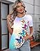 TCOT Womens T Shirts Summer Short Sleeve Crew Neck Tunic Tops to Wear with Leggings Colored Butterflies Cute Clothes XL