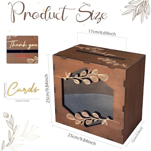 Boîte en bois pour mariage avec vitre transparente afin de sécuriser vos mots doux