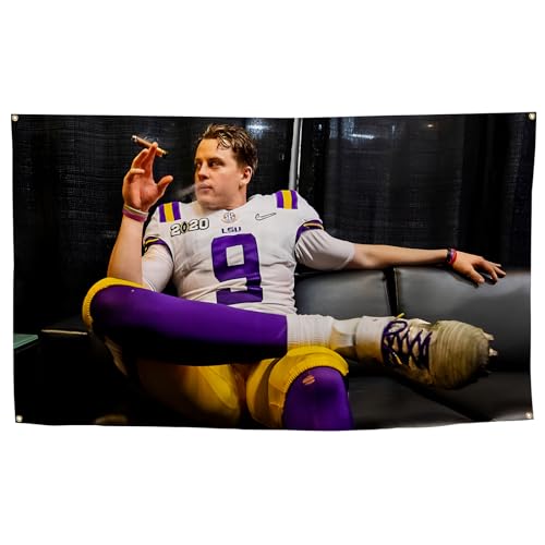 Joe burrow smoking cigar Poster Flag Aesthetic Decorative Durable 3x5 Feet Flag Suitable For Indoor And Outdoor Decorate for College Dorm Room Parties travel filming events festivals Decor Wall