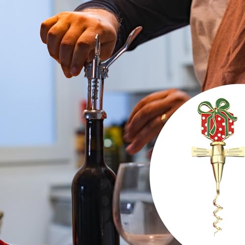 Ouvre-bouteille rouge au design de Noël robuste et élégant