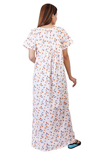 Image of Women's Cotton Block Print Knee Length Nighty