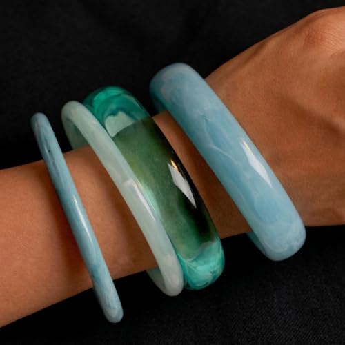Image of Women Jewelry Chunky Bangle Bracelet for women Bold Bracelet Statement Bangle Bracelet Vintage Resin Acrylic Bracelet for Daily Party Gift