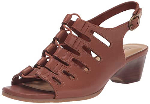 Bella Vita Women's Zamira Wedge Sandal, Dark Tan Leather, 8.5