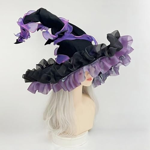 Chapeau de sorcière d'Halloween pliable et léger pour femmes - 7