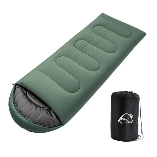 Wind Tour 3 Season Lightweight Waterproof Sleeping Bag Indoor & Outdoor for Hiking Backpacking Camping Traveling (2.2 lb | Green)