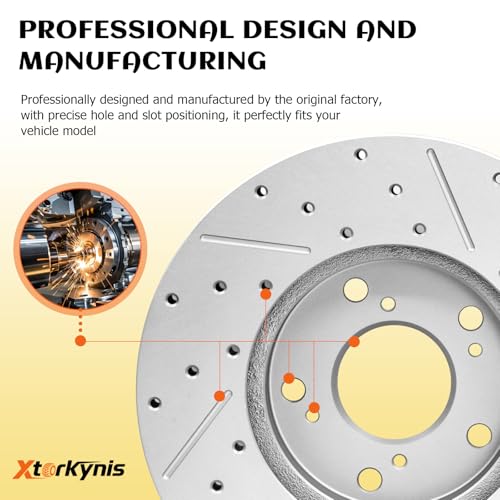 Rear Brake Kit, Drilled and Slotted Brake Rotors With Ceramic Pads for Chevrolet Silverado 1500 1999-2006, Tahoe 2000-2001, Astro 03-05, GMC Sierra 1500 1999-2002 04 06, Yukon 2000-2001, Safari 03-05 by xtorkynis - Used condition - Image 3