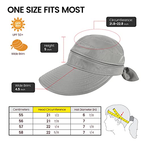 Simplicity Sun Hats For Women Sun Visor Upf 50+ Uv Summer Beach Hats Grey #TOP2