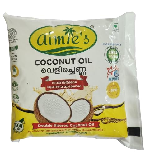 aimies Cooking Coconut Oil,100% Pure, Agmark Grade-1 Double Filtered Coconut Oil 500ml Pouch (B0C6BYN6LY) Amazon Price History, Amazon Price Tracker