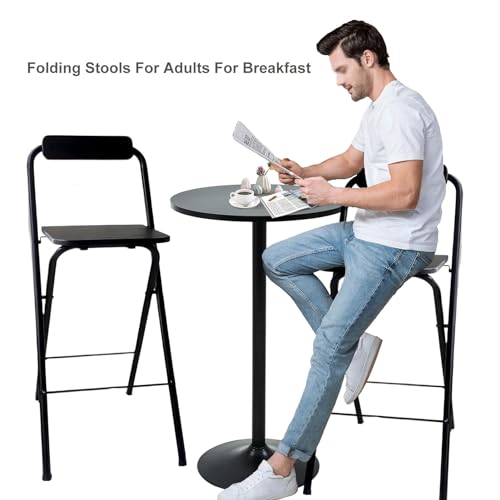 Tabouret de bar pliable avec dossier pour gagner de la place