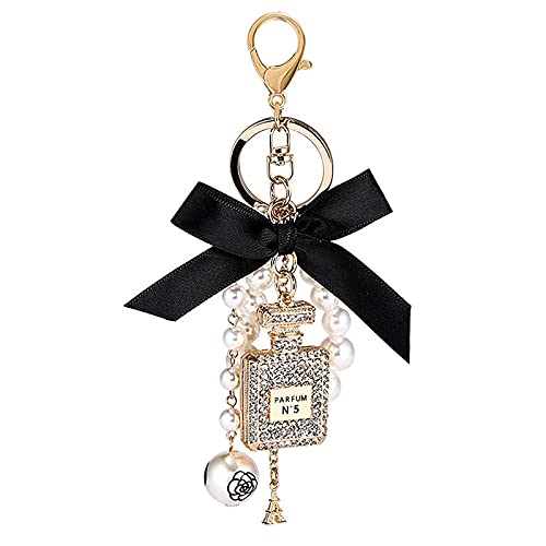 Doubfivsy Women Keychain Diamond Keychain Crystal Rhinestone Keyring For Girls Car Key Ring Crafts Handbag Charm Tote Pendant (Perfume Bottle) #TOP20