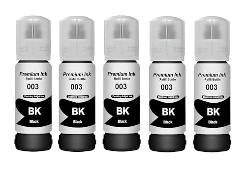 Image of CANOFF 003 Ink for Epson L3110, L3150, L3250, L3252 L3115, L3116, L3101, L3210, L3215, L3216, L3151, L3152, L3156, L5190 Printer - Compatible Ink Bottle for Epson 003 (Black 5)