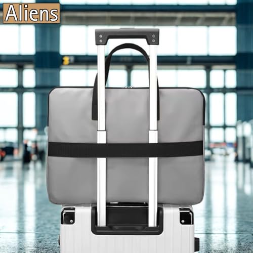 Image of Aliens 14.1 inch Premium Vegan Leather Laptop Sleeve /Case Cover Bag, Padded Laptop Compartment Office Handbag for MacBook air /pro, Dell, Lenovo, Acer, Asus, Notebook, Tablet, ipad-Grey