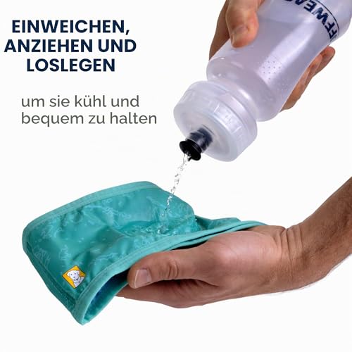 RUFFWEAR Swamp Cooler Halsmanschette für Hunde, LSF 50+, waschbar, wendbar, für den täglichen Gebrauch, Kühlung, wiederverwendbar, sofortiges Abkühlgerät für heißes Wetter, Aurora Teal/Heliotrop-Lila
