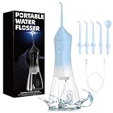 Water Dental Flosser Teeth Pick: Portable Cordless Oral Irrigator 320ML Rechargeable Travel Irrigation Cleaner with 5 Flossing Tips, IPX7 Waterproof Electric Flossing Machine for Teeth Cleaning
