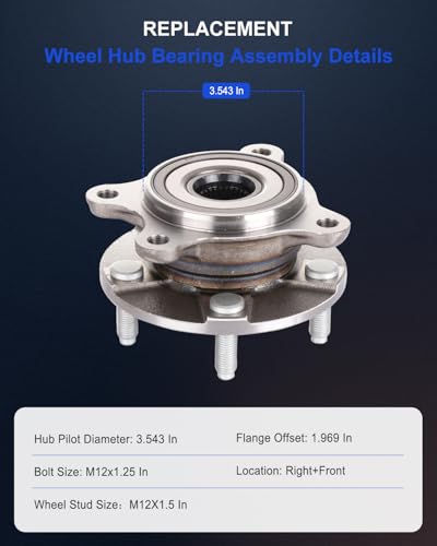 Image of ECCPP Wheel Hubs Assembly Front HA590139 for Lexus GS300 2006, for Lexus | GS350 2007-2017, for Lexus IS250 2006-20 Wheel Bearing Hubss w /ABS 2pcs