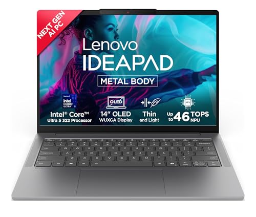 Image of Lenovo IdeaPad Slim 5 Intel Core Ultra 5 322 Next-Gen AI PC (16GB RAM /512GB SSD /14 (35.5cm) /WUXGA OLED /Copilot+ PC /Windows 11 /MSO 365 Basic+Office 2024 /1Yr ADP Free /Grey /1.4Kg), 83S5005LIN