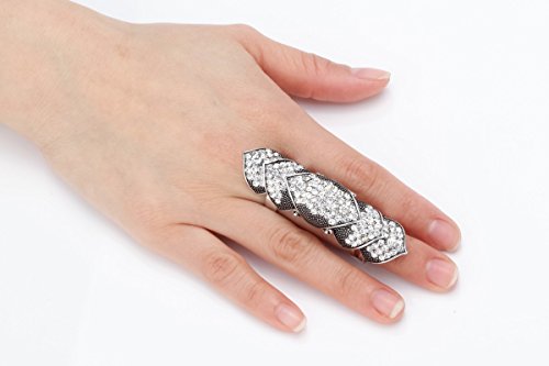 Szxc Women's Double Full Finger Armor Knuckle Long Adjustable Ring Halloween Party Accessories Costume Jewelry Gifts #TOP2