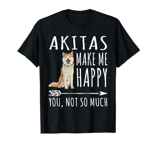 Los Perros Me Hacen Feliz Akita Inu Camiseta