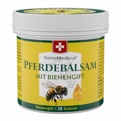 SwissMedicus Pferdebalsam mit Bienengift, 150-ml-Tiegel, 25-Kräuter-Formel – Ansicht 1