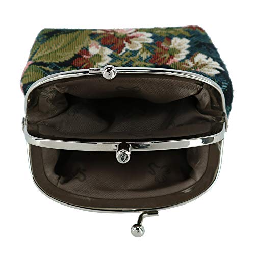Ctm® Women's Floral Print Tapestry Coin Purse Wallet, Blue #TOP2