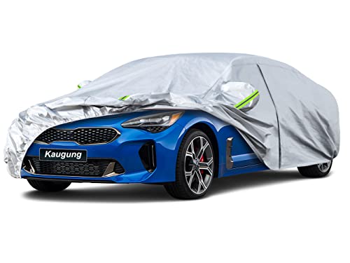 Image of Kaugung 6 Layers Car Cover Custom Fit Kia Stinger Sedan from 2017 to 2025, Waterproof All Weather Resistant Outdoor Indoor Sun Rain Dust Snow Protection. (USA Warehouse, Within 3-7 Days)