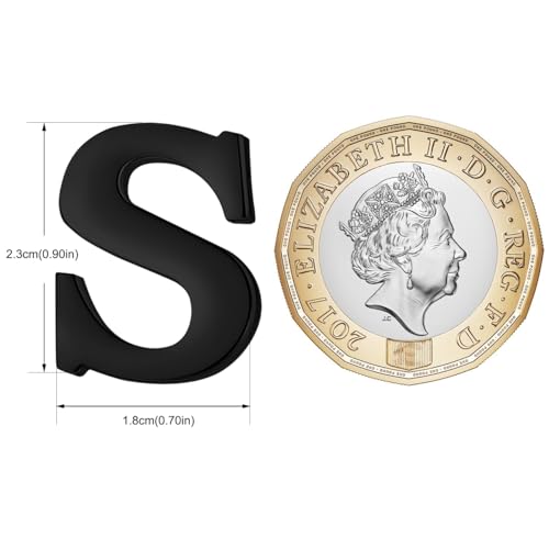 Image of HONEY BEAR Initial Alphabet Letter Lapel Pins Collar Badge Brooches for Mens /Womens Shirt Dress Decoration Black