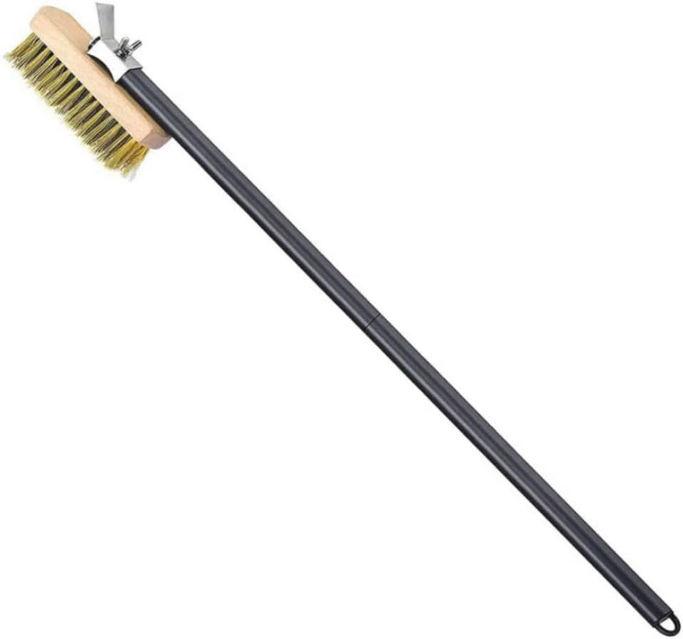 Oven Brush with Scraper|Oven Cleaning Brush Aluminum Alloy Long Handle Pizza with Scraper 80cm