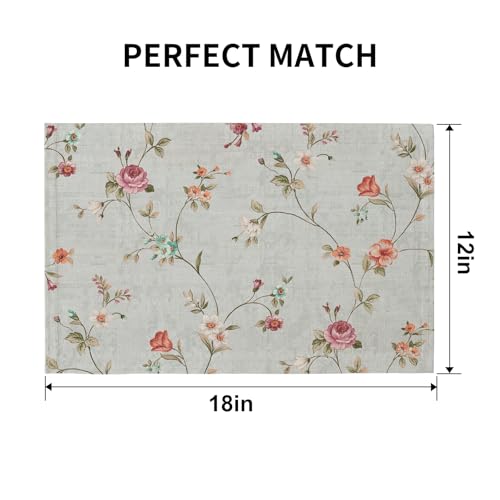 Napperons en tissu de lin floral rustique pour table de cuisine lavable - 4